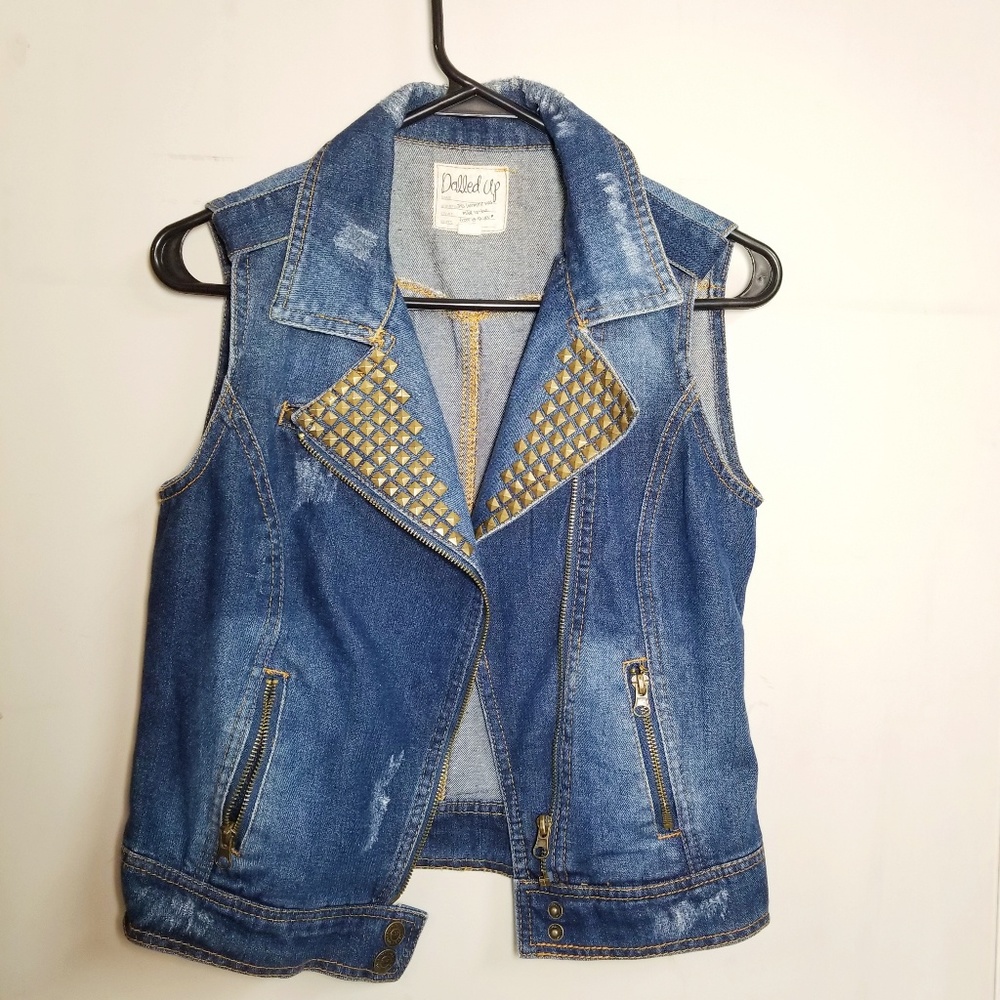 Dolled up Denim Moto Vest